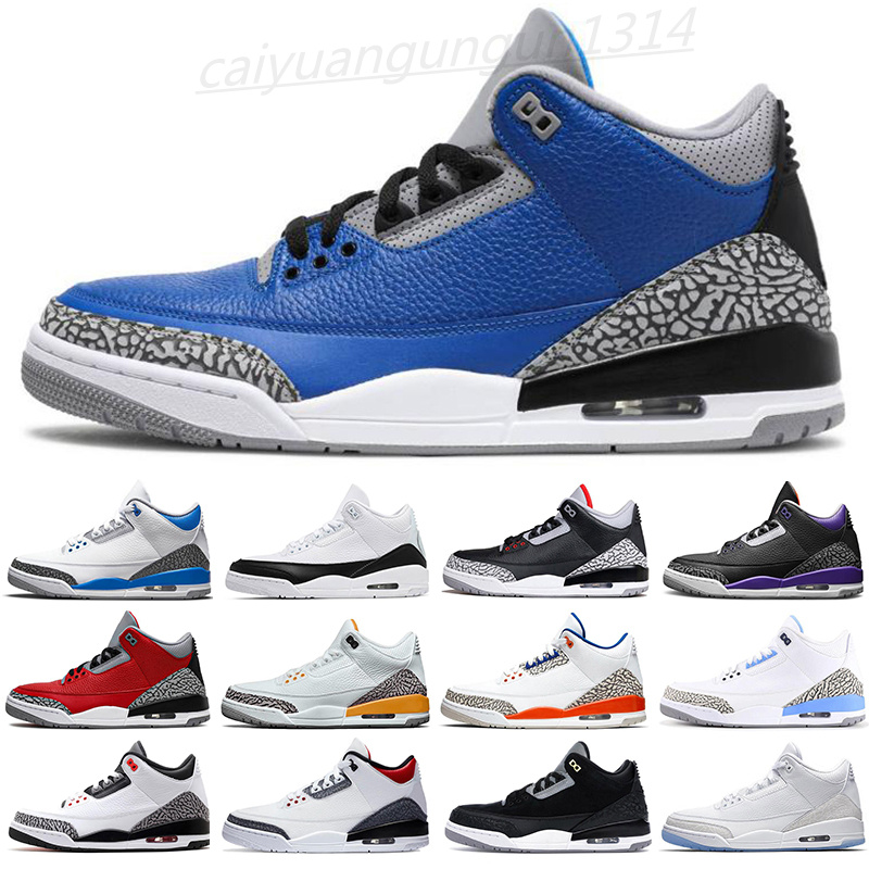 

Racer Blue 3s jumpman mens basketball shoes 3 Midnight Navy Cement Black Cat Cool Gray UNC Pure White Laser Orange men outdoor sports trainers M33, #20