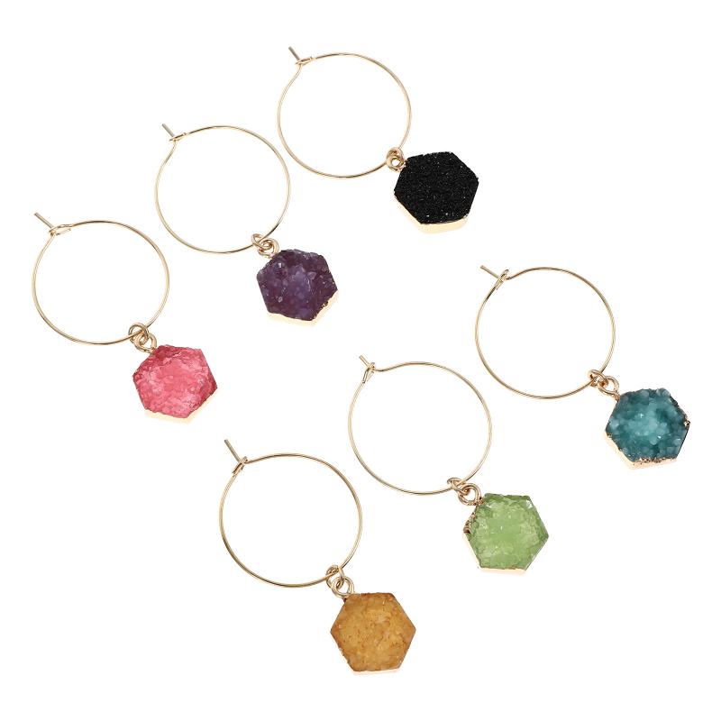 

Charms 6 Pcs Glass Markers Drink Tags Reusable Bottle, Bronze;silver