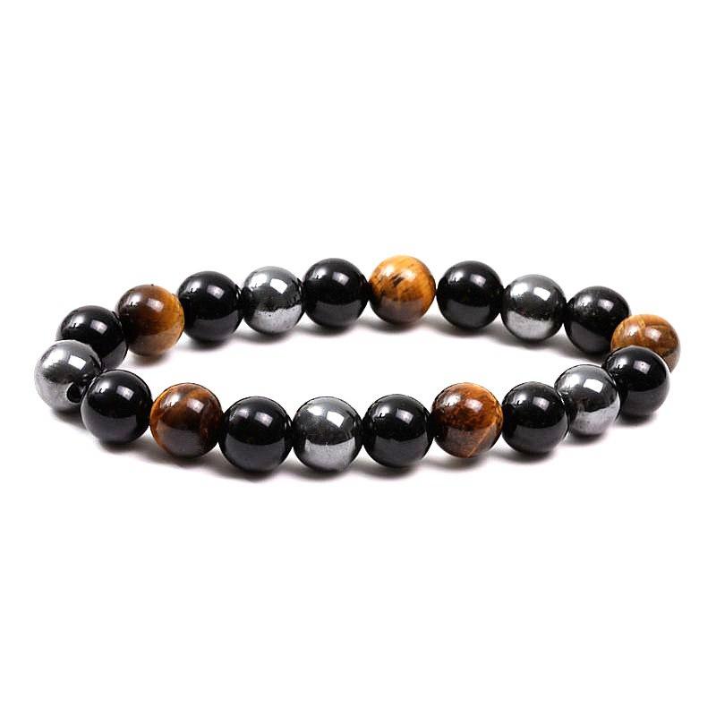 

Beaded, Strands Men Bracelets Bangle Natural Stone For Women 6MM 8MM 10MM Tiger Eye & Hematite Black Obsidian Bracelet