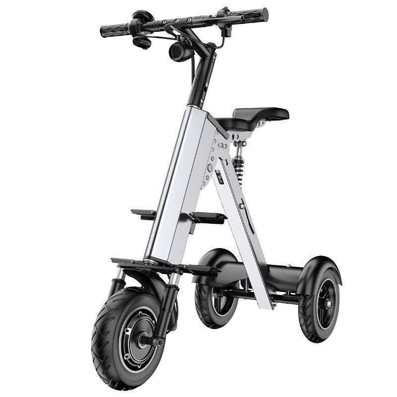 New Electric Kick Scooters 3 Wheels Electric-Scooters 10 Inch 36V 350W Parent-child Tricycle Folding Electric Scooter Two Seats-image-724670563