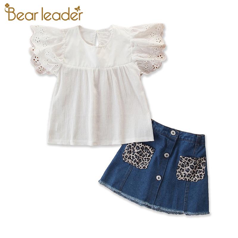 

Bear Leader Girls Fashion Bowtie Clothing Sets New Summer Baby Ruffles Top and Denim Skirts Outfits Children Casual Clothes 3-7Y, Ah4850 yellow
