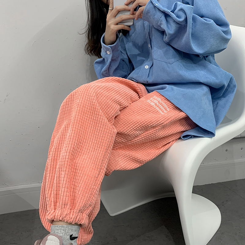 

New High-waisted Trousers From Vintage Straight for Ladies 2021 Casual Summer Streetwear Cargo Women's Pants Qmpy, Blue