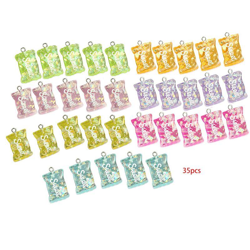 

Charms 21/35Pcs Creative Mixed Colorful Sweet Candy Resin For DIY Jewelry Making Keychain Necklace Bracelet Earrings Pendant Chi, Bronze;silver