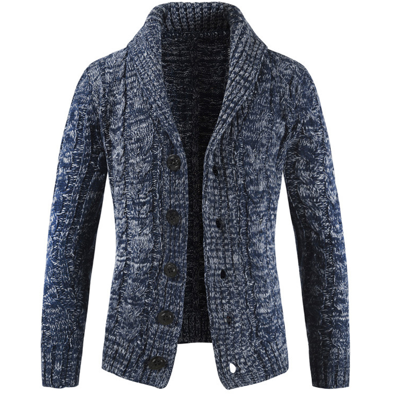 

New 2021 Male Thick Slim Fit Overcoat Cardigans Knitwear High Quality Korean Style Casual Winter Sweater Men 5gko, Beige