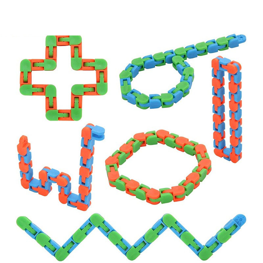 

Free DHL Chain Wacky Tracks Snap Click Fidget Toys Anti Stress Kids Autism Snake Puzzles Classic Sensory Antistress Toy