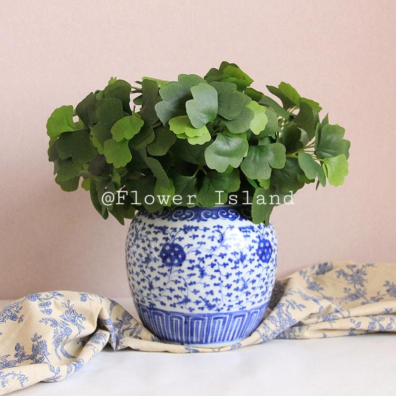 

Simulation plant Ginkgo leaf simulation green leaf flower arrangement and flower plant wall garden decoration wedding, Light green-5pieces