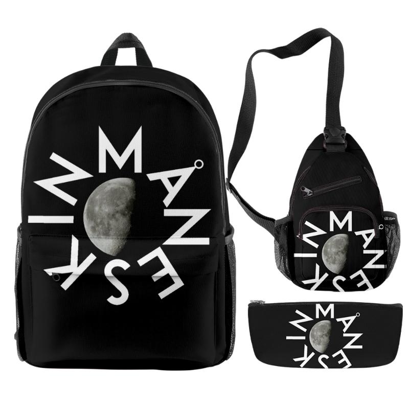 

Backpack 3pcs/set 3D Maneskin Men Women Waterproof Oxford Laptop Bag Teens Boys Girls Streetwear Schoolbag Chest Pencil Case