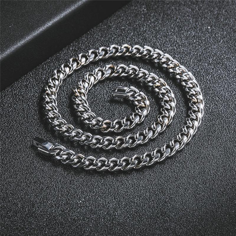 

Chains Width 6/8mm Curb Cuban Link Chain Necklace For Men Women Punk Basic Stainless Steel Necklaces Silver Color Choker Jewelry