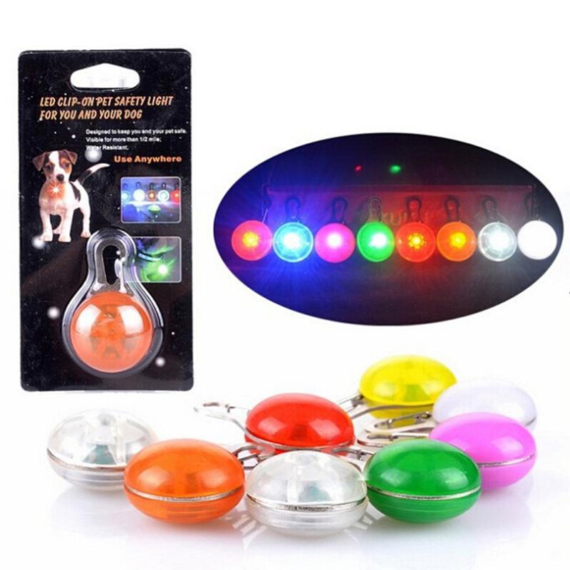 

Dog Apparel LED Pendants Collar Accessories Safety Light Pendant Round Pet Charms