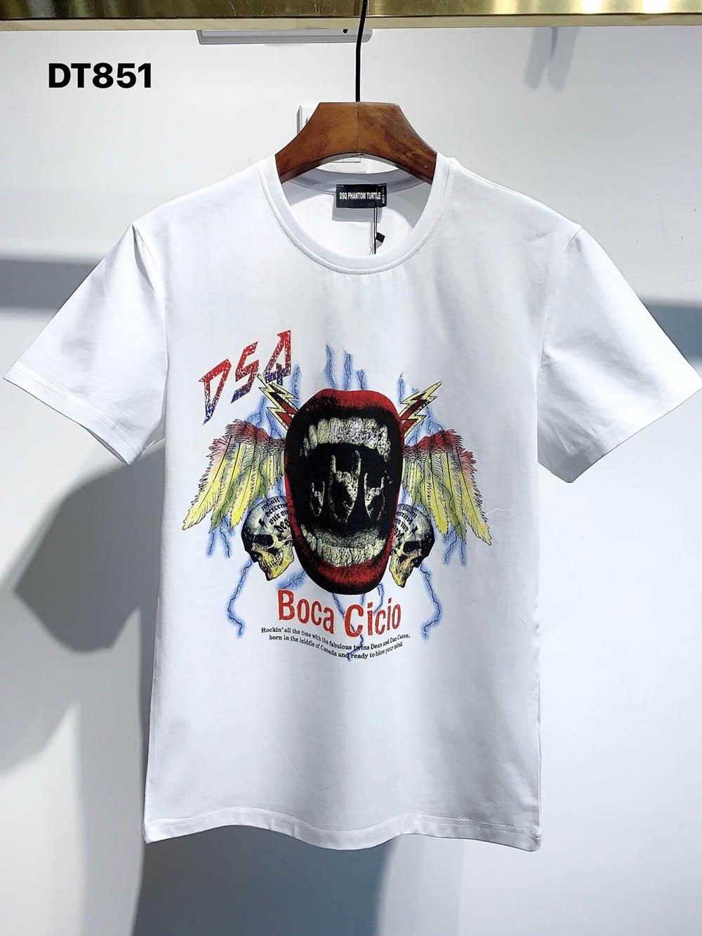 

DQ PHANTOM TURTLE 2021SS New Mens Designer T shirt Paris fashion Tshirts Summer DQ Pattern T-shirt Male Top Quality 100% Cotton Top 1163 xSR, White;black