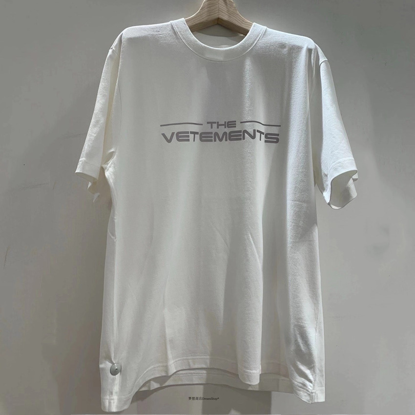 

2021 New Reflective T-shirt Men Women Siery-tone Printed Vetements Tee Vtm Short Sleeve Collar Tag Iw6i