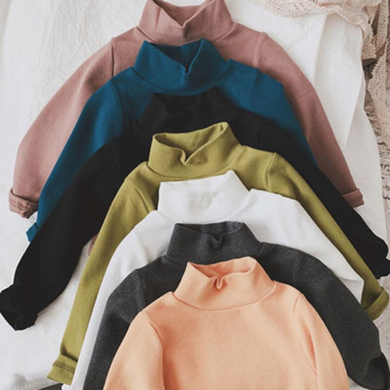 Pullover Turtleneck Baby Girls Sweater 2-8 Years Kid Tops Casual Toddler Autumn Winter Costume Kids Clothes For Boys Clothing-image-739721586