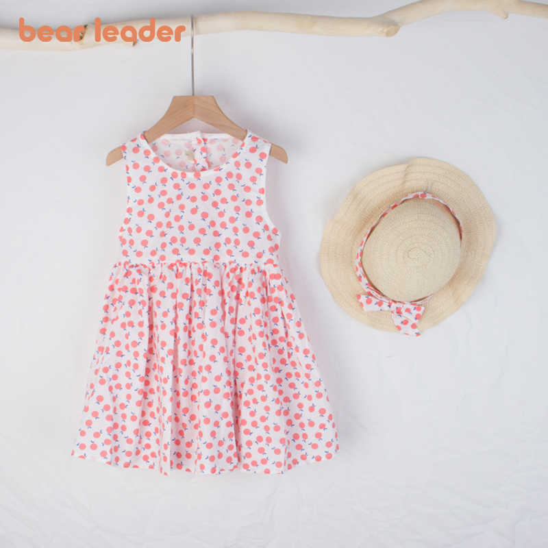 

Bear Leader Kids Girls Casual Summer Dresses Fashion Baby Girl Fruits Print Costumes Holiday Casual Clothing With Straw Hats 210708, Ax1935pink