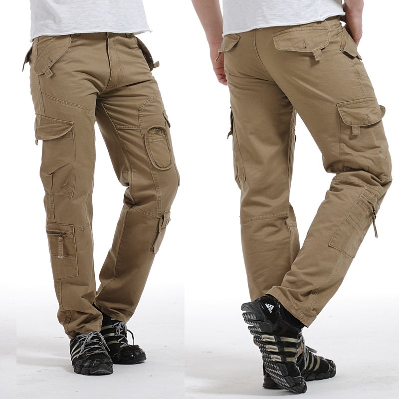 

2021 New Casual Joggers Solid Tactical Men Cotton Elastic Trousers Military Style Army Cargo Pants Mens Multi-pocket L7kd Z5z4, Khaki