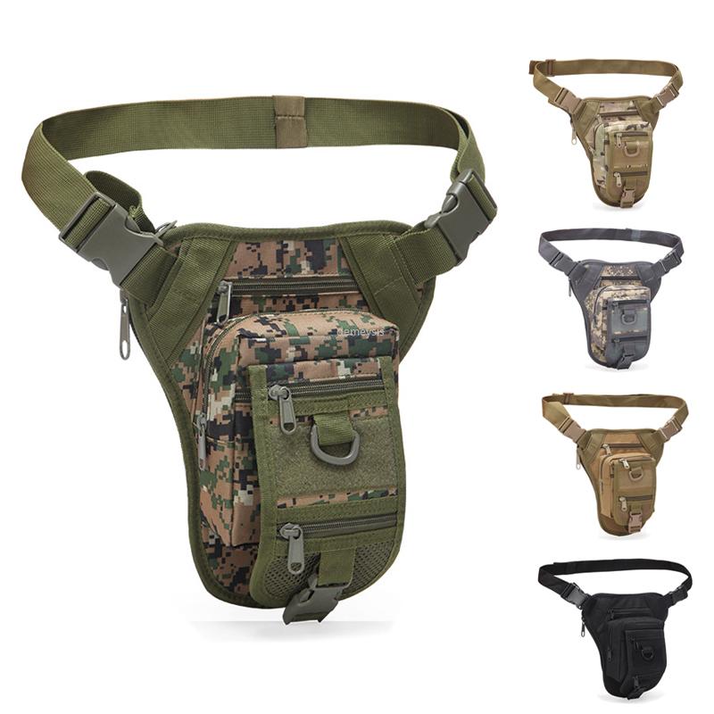 

Outdoor Bags 800D Oxford Molle Military Waist Drop Leg Bag Tactical Army Shooting Thigh Hunting Motorcycle Riding Pack, Black