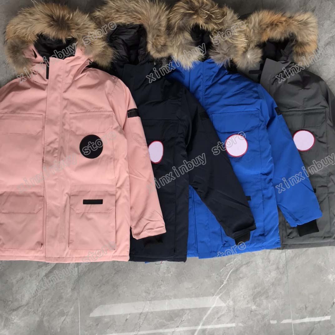 

21ss men designers Jackets Down Parkas Hooded letter Canada wool collar clothes mens Coats Outerwear Clothing Black blue grey Khaki xinxin, Canada 01