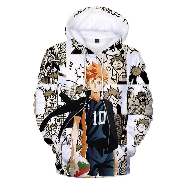

Men's Hoodies & Sweatshirts Fashion Shouyou Hinata 3D Print Mens/Womens Casual Cute Haikyuu Anime Manga Pullovers Sweatshirt Plus Size, Black
