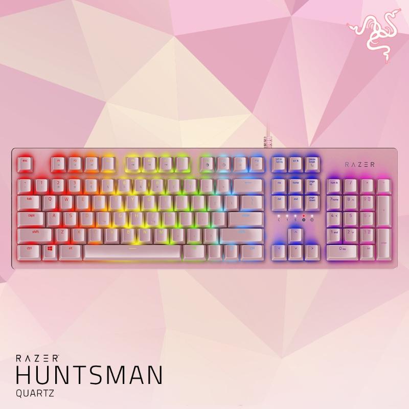 

Keyboards Original Razer Huntsman Quartz Pink Keyboard 104 Keys Chroma RGB Backlight Wired Mechanical Game
