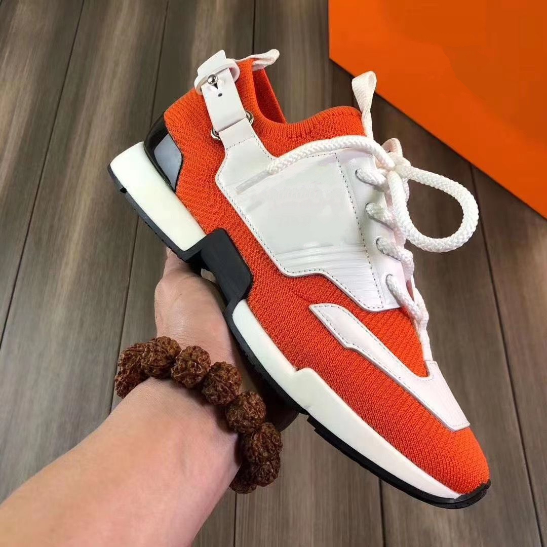 

2021 New Luxury Designer Brand H Sneakers Top Cowhide Fashion Men Comfortable Casual Flat Shoes high shoes mkjy001, 4 no box