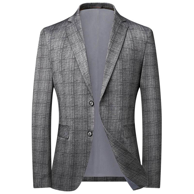 

Men's Suits & Blazers Blazer Spring Suit Plaid Elastic Version Of Young And Middle-aged Trend Leisure Single-breasted Jacket, Same as the picture