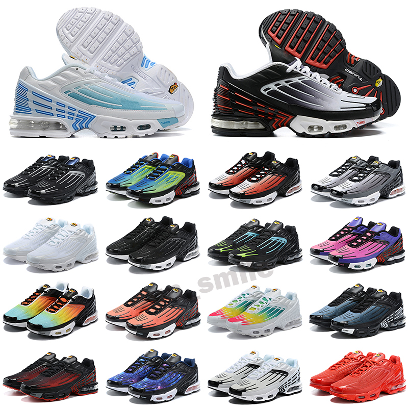 

TN PLUS 3 Tuned Women Mens Running Shoes Top Fashion Red Blue Black White Grey Outdoor Sports Trainers Sneakers Size 46, Color 34