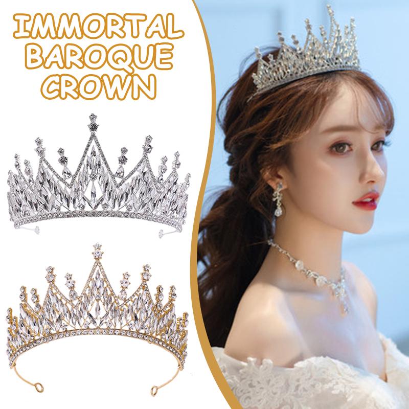 

Hair Clips & Barrettes Crystal Vintage Jeweled Crowns Beautiful Headpiece Wedding Crown Tiaras Accessories For Prom Birthday Costume Party, Golden;silver
