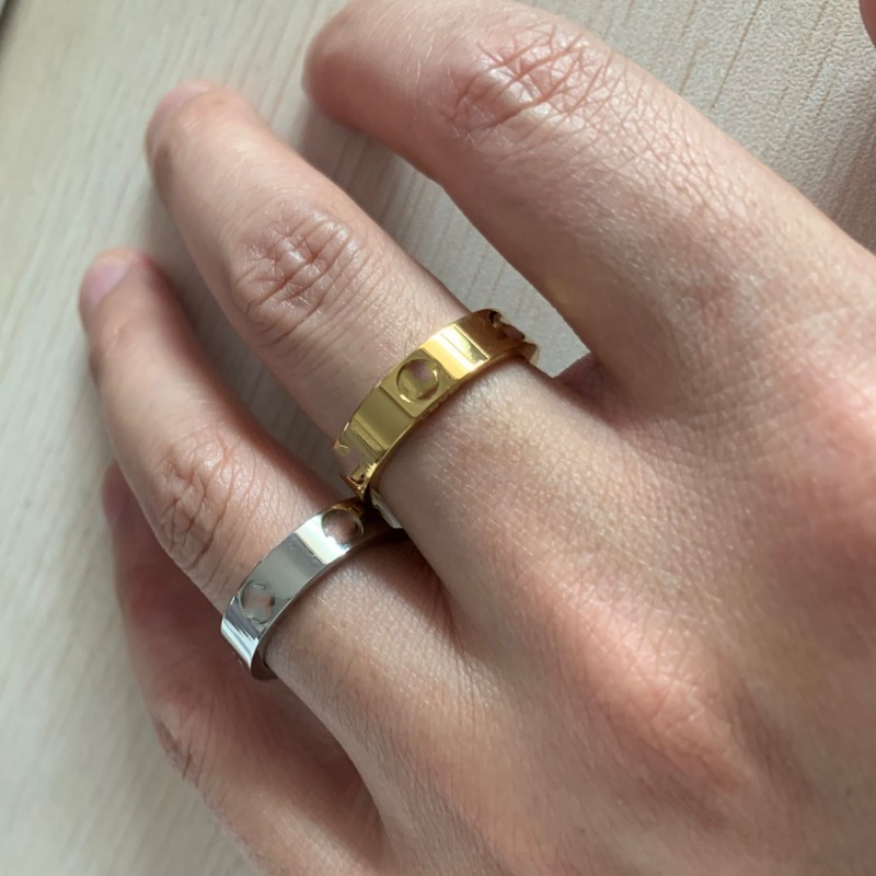 

2022 Never fade Classic 6mm 18K Rose Gold silver women men wedding rings diamond love rings for 316L Titanium Steel Fine lovers Jewelry