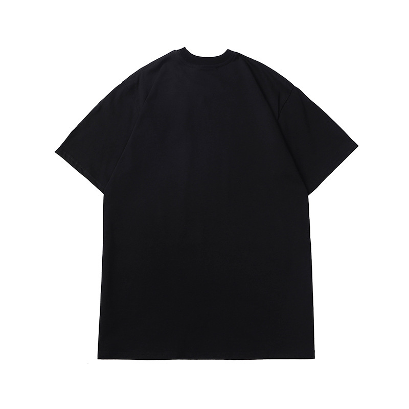 

Drew short sleeve Justin Bieber men's and women's same embroidered smiley face inschao street sports casual Pullover T-shirt 1G3G, White;black