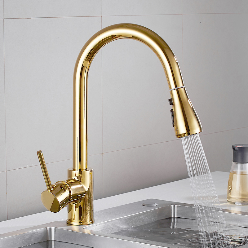 

2021 Pull Out Gold/nickel Sink 360 Degree Faucet Rotation Torneira Cozinha Mixer Kitchen Tap New G6kk