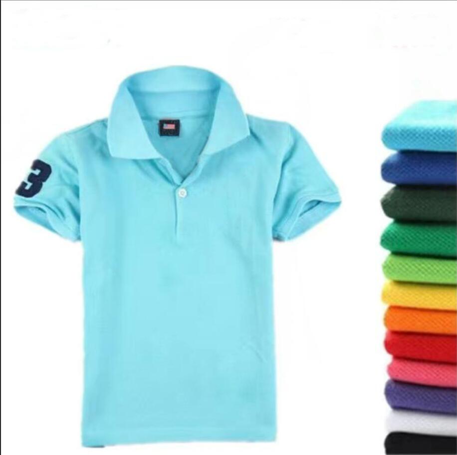 

Boys Short Sleeve Shirt Summer Fashion T-Shirts Baby Kids Embroidery Clothes Little Girls Polo Shirts Tops, Blue