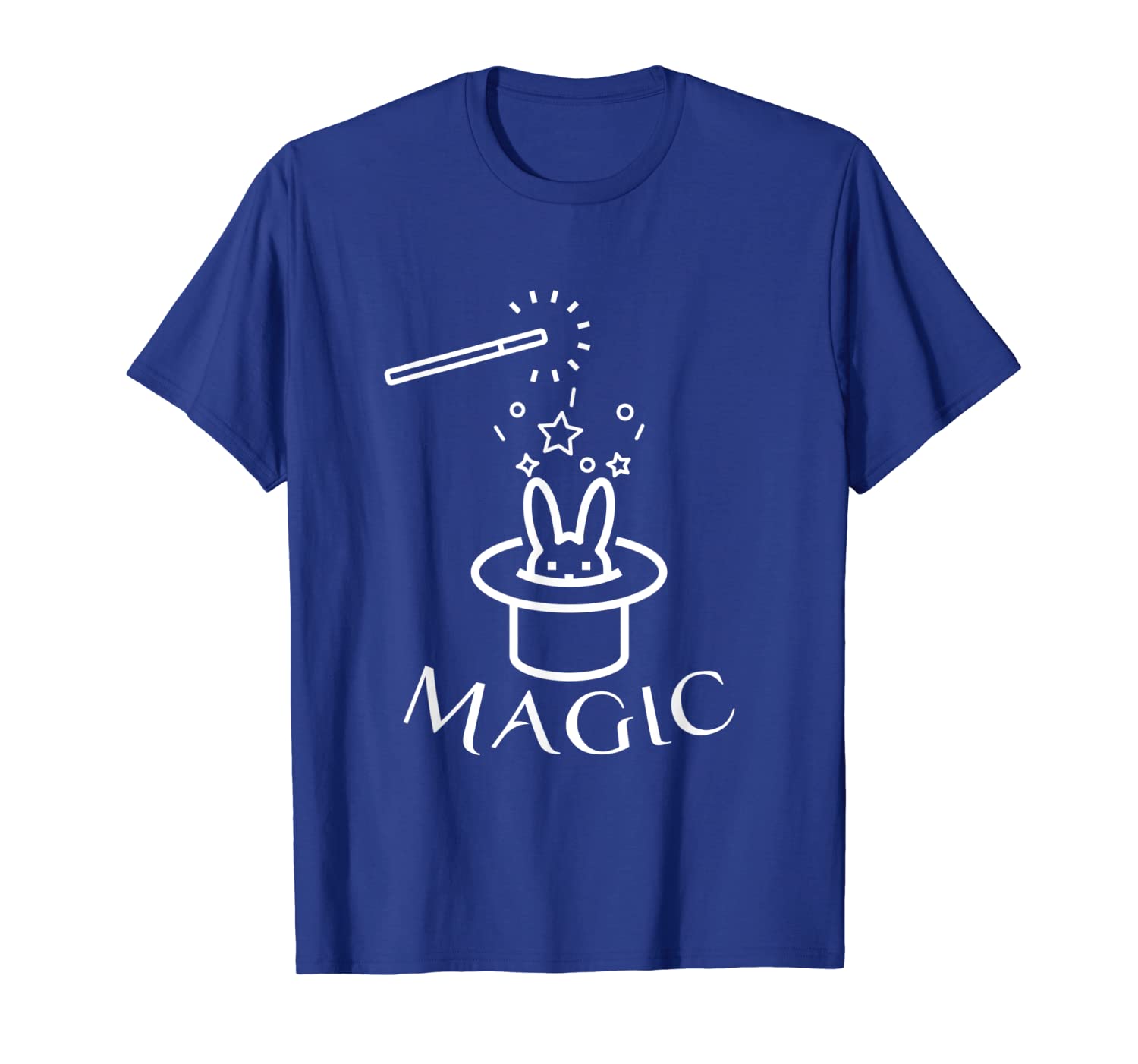 

Rabbit In Magic Hat With Magic Wand T-Shirt Magician Gift, White;black