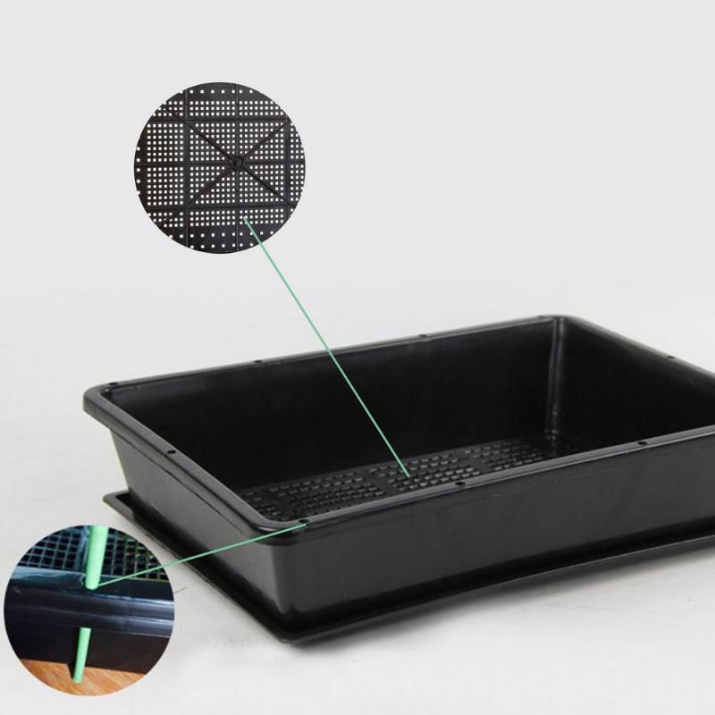 

Planters & Pots Seedling Tray Black Plastic Seed Starter With Lid And Base For Gardening Bonsai Germination Nursery Grow Box