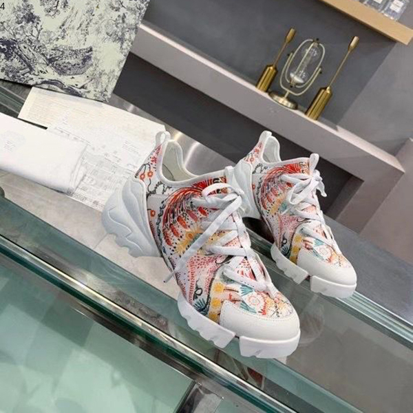 

Valentin Top quality spring summer designer casual fashion flowers sports woman printing lace thick bottom mk01