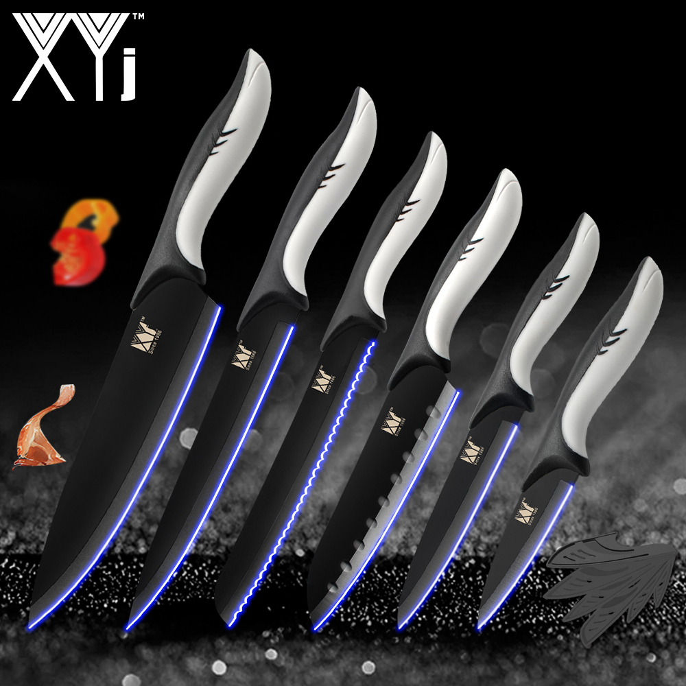 

XYj Kitchen Cooking Stainess Stee Knives Toos Back Bade Paring Utiity Santoku Chef Sicing Bread Kitchen Accessories Toos