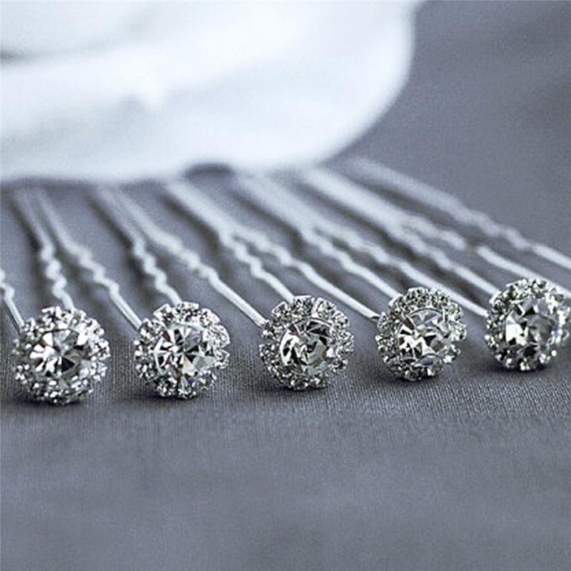 

Hair Clips & Barrettes 10/20Pcs Fashion Wedding Bridal Pearl Flower Clear Crystal Rhinestone Pins Bridesmaid Hairwear Jewelry Accessories, Golden;silver