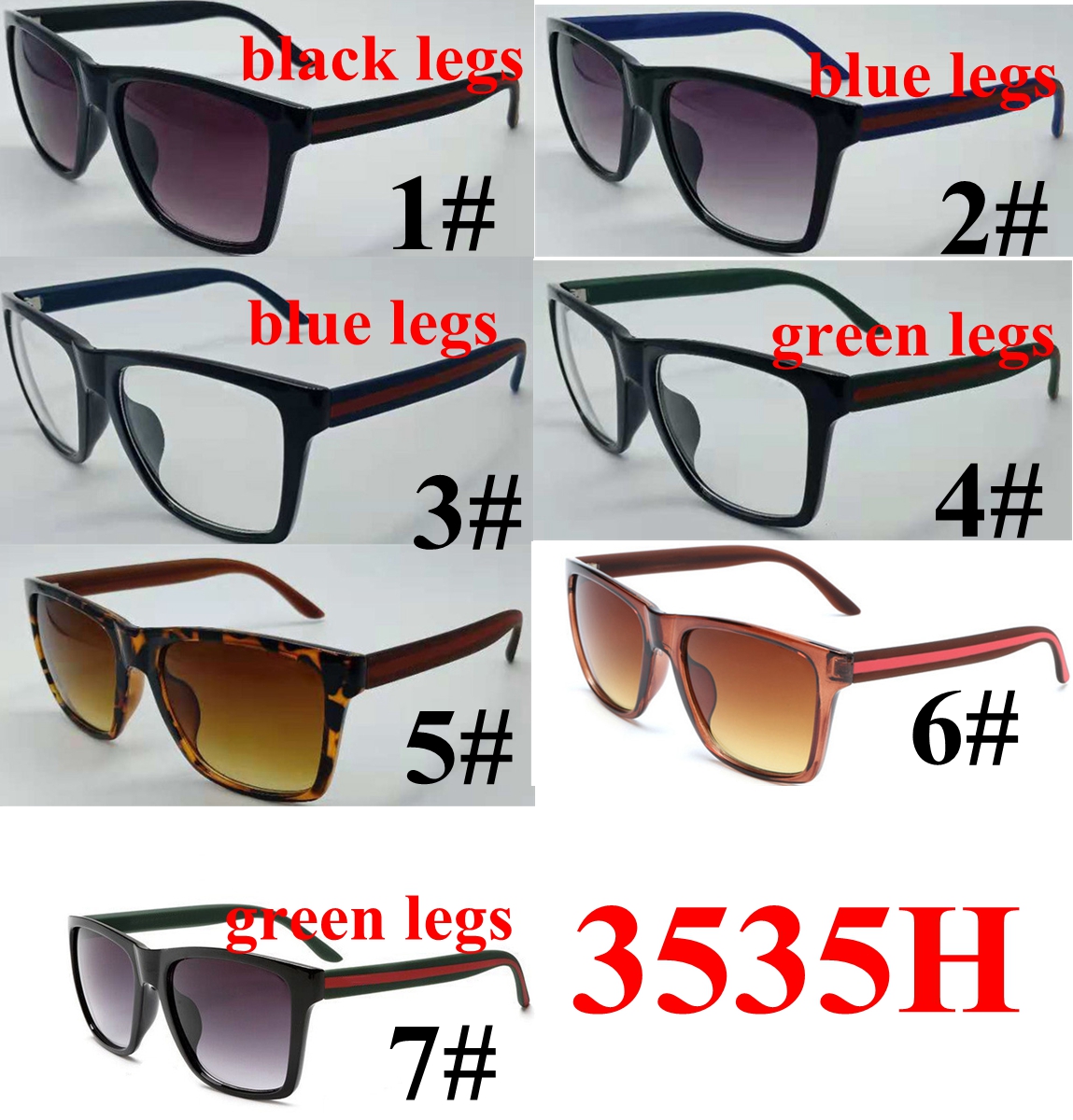 

7 colors Sunglasses Women Vintage Brand Designer Square Sun Glasses Shades Female UV400 Street Fashion men woman sunglasses 10PCS