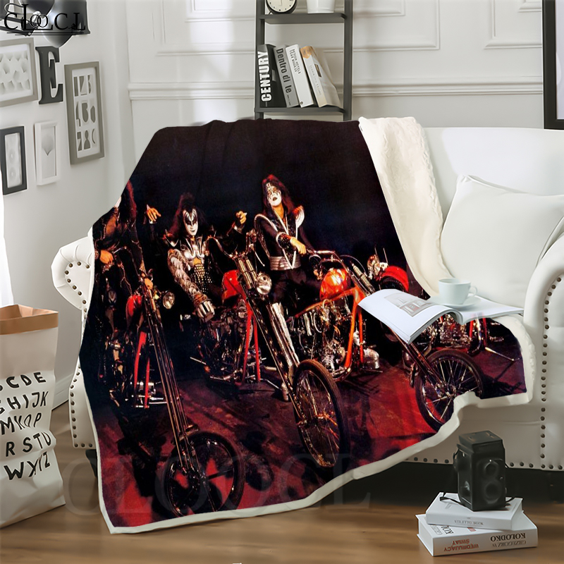

CLOOCL Hot Metal Rock Kiss Band 3D Print Casual Style Air Conditioning Blanket Sofa Teens Bedding Throw Blankets Plush Quilt