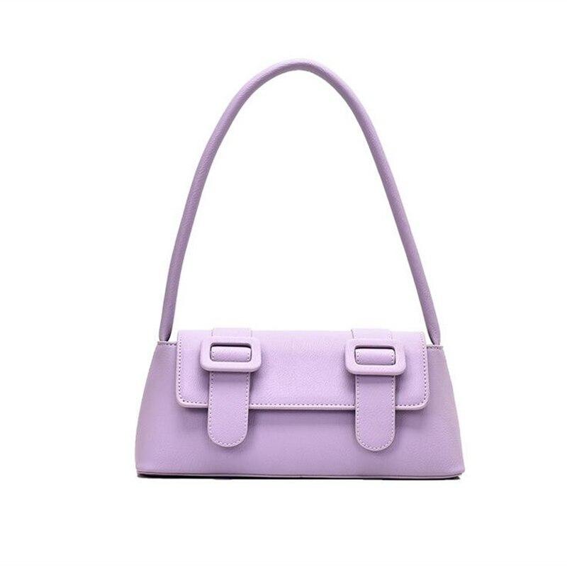 

Women's Bag 2021 New Summer Underarm Bag Korean Fashion Contrast Shoulder Simple and Versatile Handbag Flap No Pocket, Black