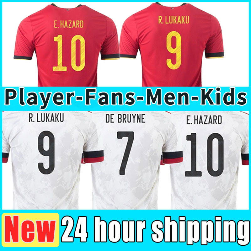 

Soccer Jersey Belgium Shirt KOMPANY uniforms DE BRUYNE R.LUKAKU E.HAZARD MERTENS WITSEL BATSHUAYI TIELEMANS CARRASCO T. MEUNIER Mens Soccer full set kid socks player, Home