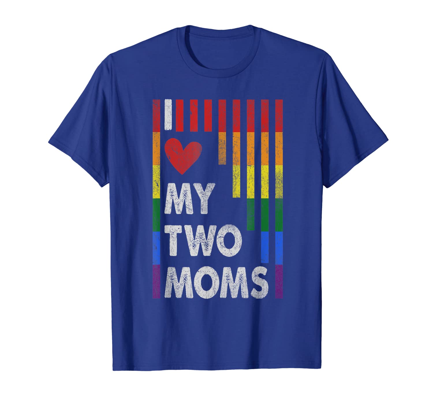 

I Love My Two Moms Lesbian Tshirt LGBT Pride Gifts For Kids, White;black