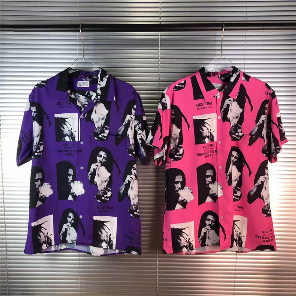 

2021 New Wacko Maria Shirt Portrait Printing Women Top Tees Clothing t Shirts Men 80ko