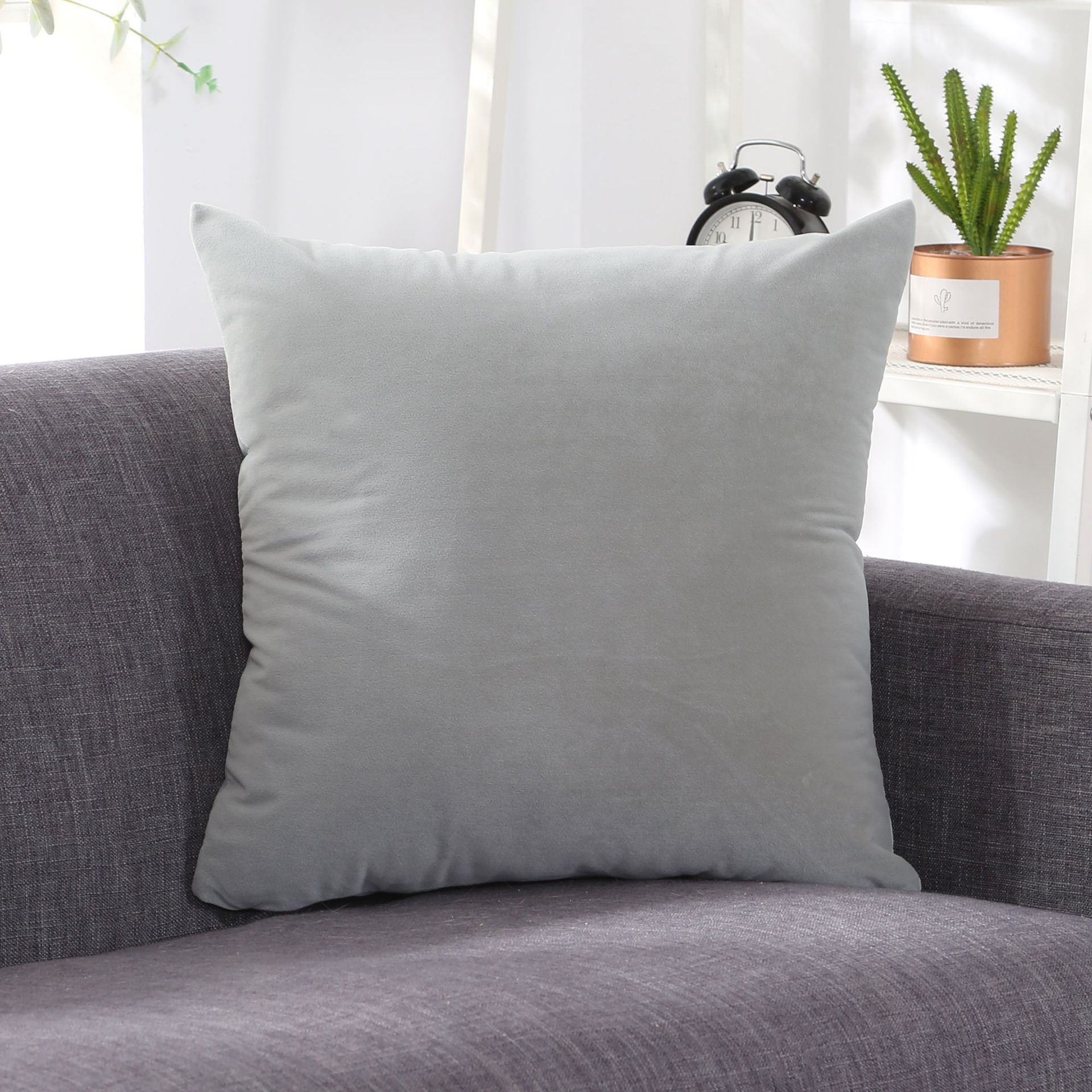 

Solid Color Throw Pillow Coat Cushion Sofa Office Waist Backrest 37, 1-orange red