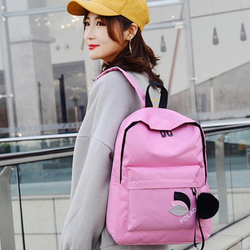 

Backpack College Student Ladies Cute Women Flower Female Harajuku School Bag Book Kawaii Rucksack Girl Trendy Travel Fashion, Bk