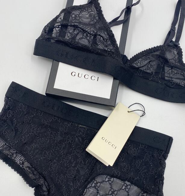 Sexy Lace Bras Sets Brand Letter Embroidery Women Bra Lingeries Personality Transparenet Female Two Piece Underwear-image-742230511