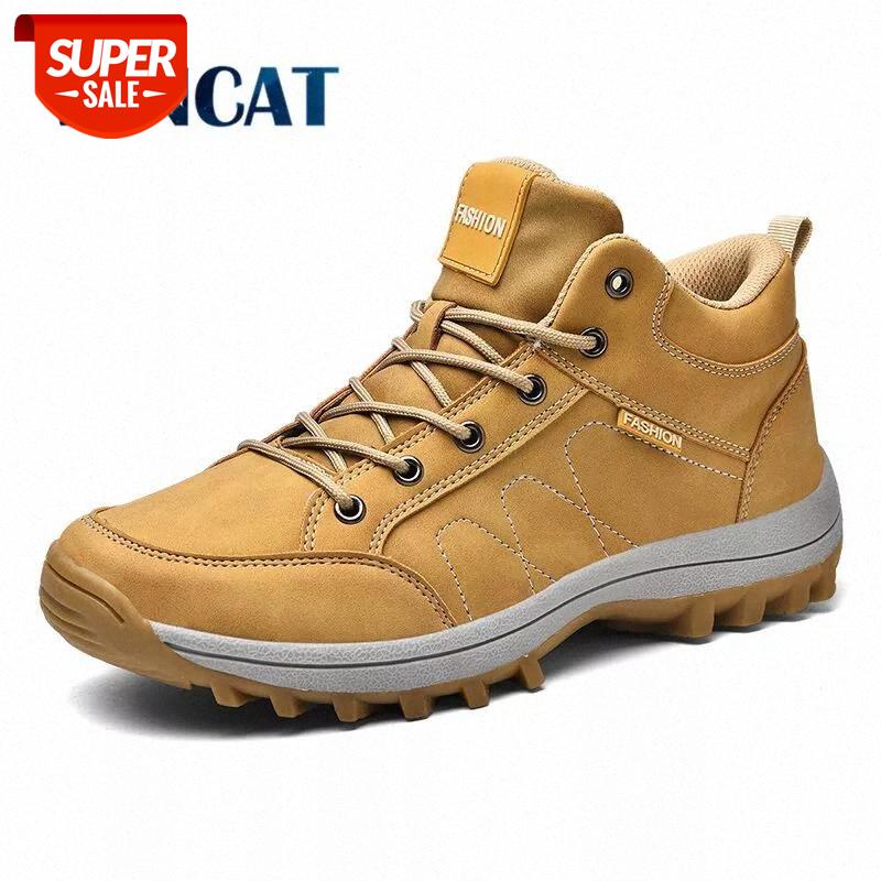 

Brand Winter Men Casual Shoes Men Leather Sneakers Autumn Work Shoes Outdoors Non-slip Hiking Men's Size 39-48 #OW0T