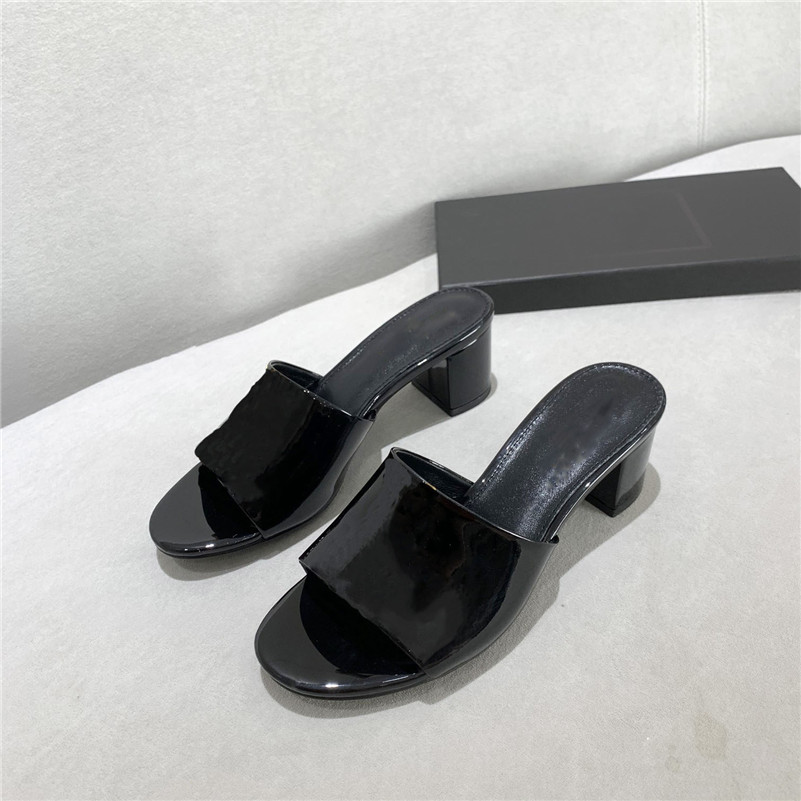 

2021 Branded High Heels Calfskin Leather Women Sandals With Box Luxurys Des Chaussures Slip-on Style Flat Slides Summer Fashion Flip Flops Must-have Loafers