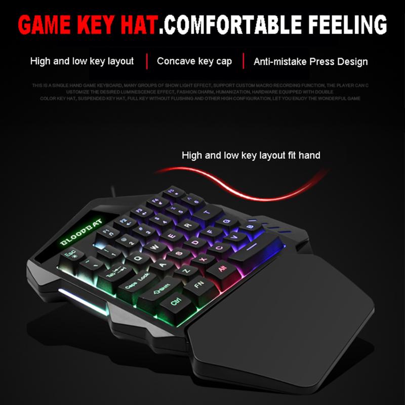 

Keyboards Portable Mini Gaming Keypad Game Controller For PC PS4 Xbox Gamer Cool One-Handed Mechanical Keyboard LED Backlight
