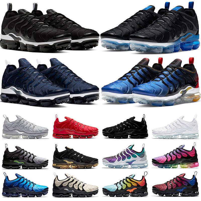 

TN Plus Running Shoes Men Women Triple White Black Royal Midnight Navy High Quality Mens Womens Trainers Sports Sneakers Size 36-47, #1 triple black