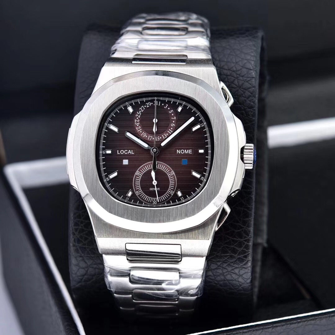 

new 2020 Watches Chronograph Stopwatch Mens Watches Cool Waterproof Wristwatches Calendar VK64 Fashion Business Men Wristwatches, Bronze