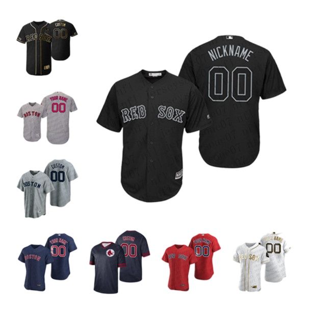 

new Custom Mens women youth Boston Red Sox black red grey white Authentic Weekend 2020 Home Jersey